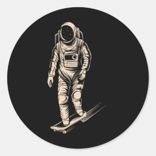 Adesivo Astronauta de Skate Pilotando Espaço Patinador Esp