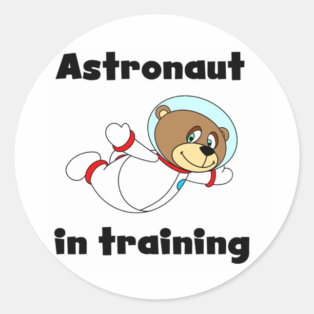 Adesivo Astronauta de Urso em Camisetas de Treinamento e P (Frente)