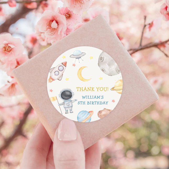 Adesivo Astronauta do Astronauta Exterior Aniversário Obri (Criador carregado)