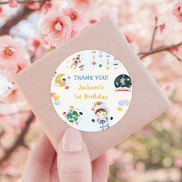 Adesivo Astronauta do Astronauta Exterior Aniversário Obri