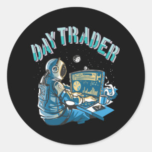 Adesivo Astronauta do Dia Trader no espaço