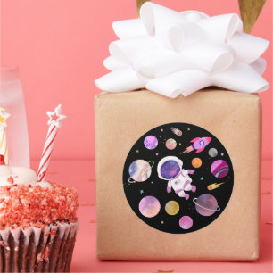 Adesivo Astronauta do Espaço Exterior Rosa Primeiro Anive