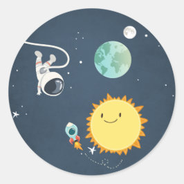 Adesivo Astronauta do Foguete de Envelope do Espaço Exteri