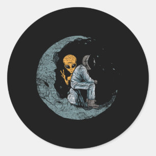 Adesivo Astronauta do Planeta Moon Spaceship