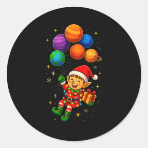 Adesivo Astronauta Elfo Engraçado Com Pjs De Natal De Plan