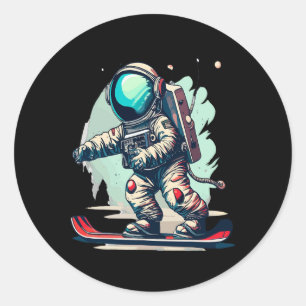 Adesivo Astronauta Em Astronauta Engraçado De Snowboard Es