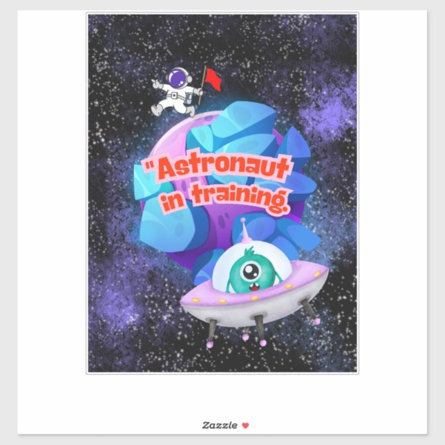 ADESIVO ASTRONAUTA EM TREINAMENTO (Folha)