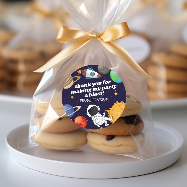 Adesivo Astronauta Espacial Aniversário Obrigado (Criador carregado)