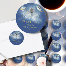 Adesivo Astronauta Espacial Boy fogueira com primeiro aniv