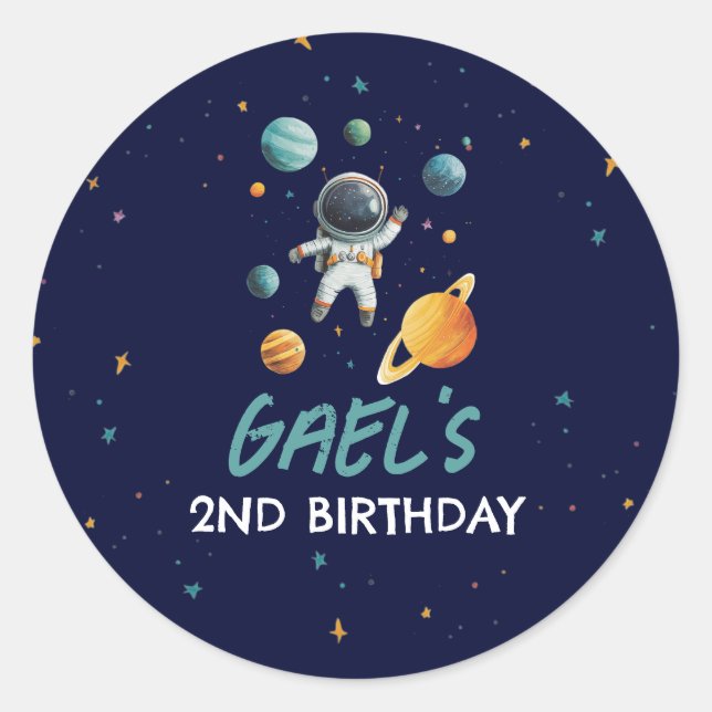 Adesivo Astronauta Espacial - Ponteiro de Favoritos do Pla (Frente)