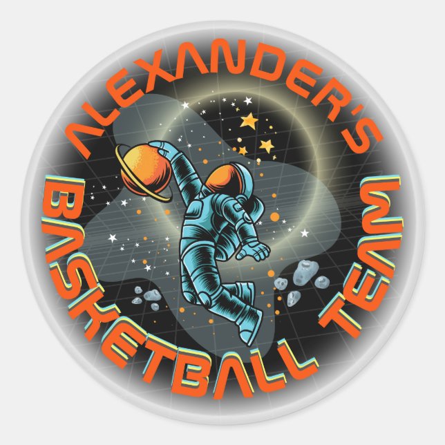 Adesivo Astronauta Espacial Slamdunk Legal Crianças Divers (Frente)