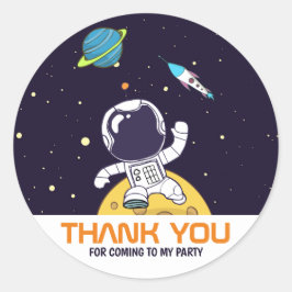 Adesivo Astronauta Flutuando no Espaço Exterior Obrigado