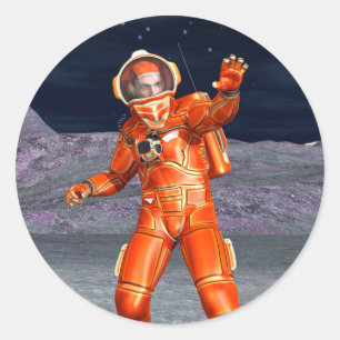 Adesivo Astronauta Mars Space Explorer no Planeta de Alien