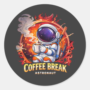 Adesivo Astronauta no Café
