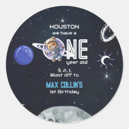 Adesivo Astronauta no Espaço Exterior Aniversário de 1 Ano