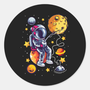 Adesivo Astronauta Pescador No Espaço Planetas Galáxia Pes