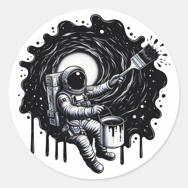 Adesivo Astronauta pintando o Universo (Frente)