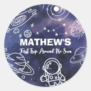 Adesivo Astronauta primeiro aniversario de Planetas Extern