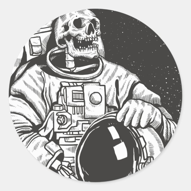 Adesivo Astronauta Skeleton Spooky Skull (Frente)