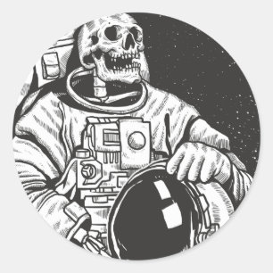 Adesivo Astronauta Skeleton Spooky Skull