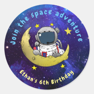 Adesivo Astronauta Space Adventure Birthday Conite Sticker