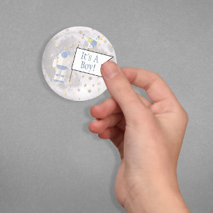 Adesivo Astronauta Space Baby Moon É um garoto!