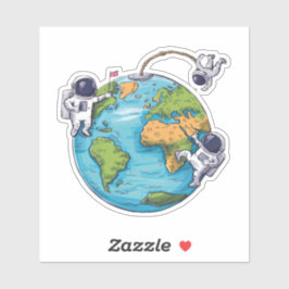 Adesivo Astronautas Flutuantes