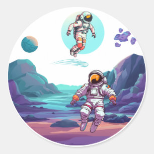 Adesivo Astronautas no espaço