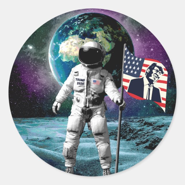 Adesivo Astronautas para o Convite Trump 2024 (Frente)