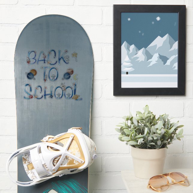 Adesivo Astronautas Planetas Espaço, de volta à escola (Prancha de snowboard)