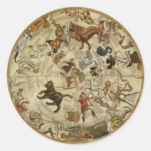 Adesivo Astronomia do vintage, carta de estrela celestial
