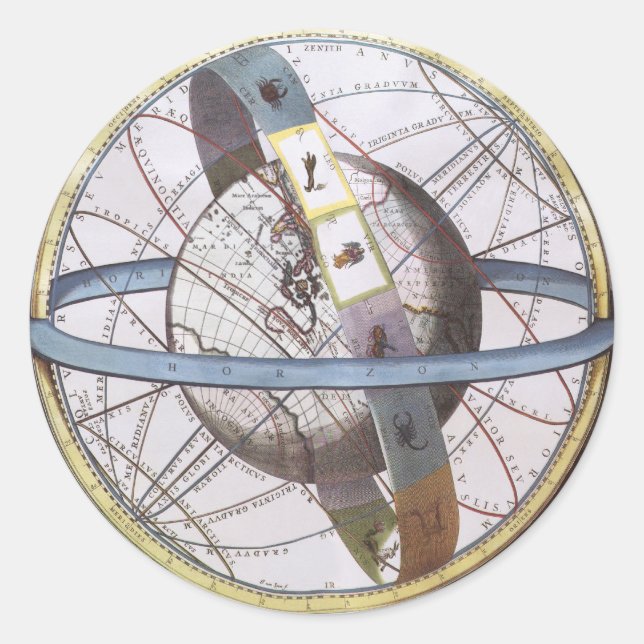 Adesivo Astronomia Vintage, Celestial por Andreas Cellariu (Frente)