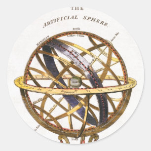 Adesivo Astronomia Vintage, Esfera Artificial ou Armilar