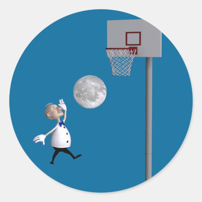 Adesivo Astrônomo jogando basquete (Frente)
