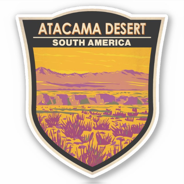 Adesivo Atacama Desert Sunset South America Viagem Vintage (Frente)
