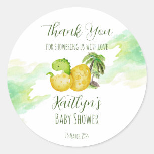 Adesivo Atacando em breve um dinossauro bebê verde-aquarel