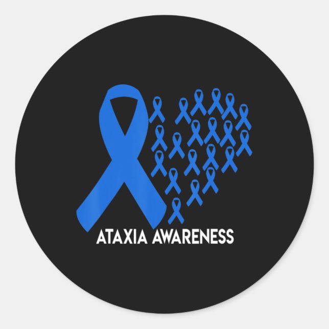 Adesivo Ataxia Sensibilização Fita azul Presente T-Shirt31 (Frente)