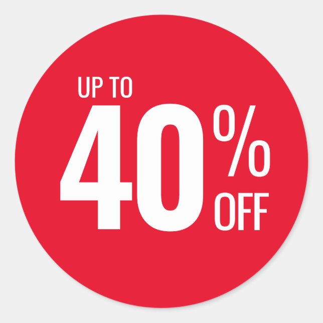 Adesivo Até 40% OFF (40) Venda pequenas empresas (Frente)