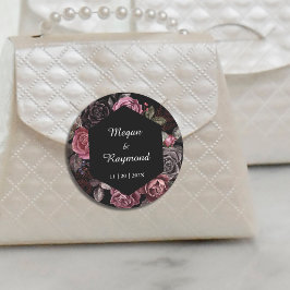 Adesivo Até a morte | Casamento Floral Preto-Gótico Escuro