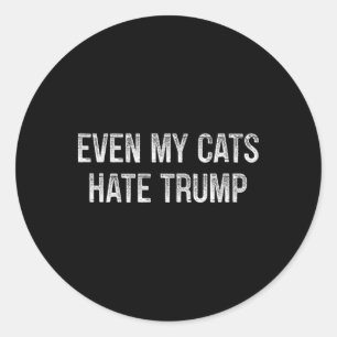 Adesivo Até meus gatos odeiam Trump - Estilo Vintage -
