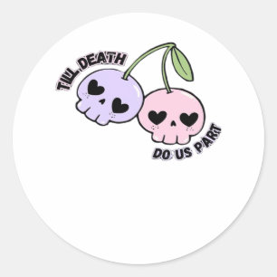Adesivo Até que a Morte nos Separe - Design de Caveira Gót