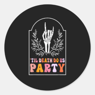 Adesivo Até que a Morte nos Separe Esqueleto Retro Groovy 