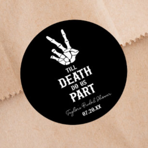 Adesivo Até que a Morte Nos Separe Festa de Noiva Esquelet