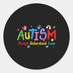 Adesivo Atenção ao Amor Compreender Autismo Aceitar Autism