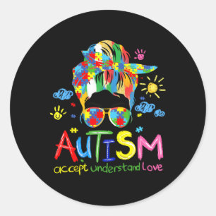 Adesivo Atenção ao Autismo Brushbraico Aceita Amar Arma Me