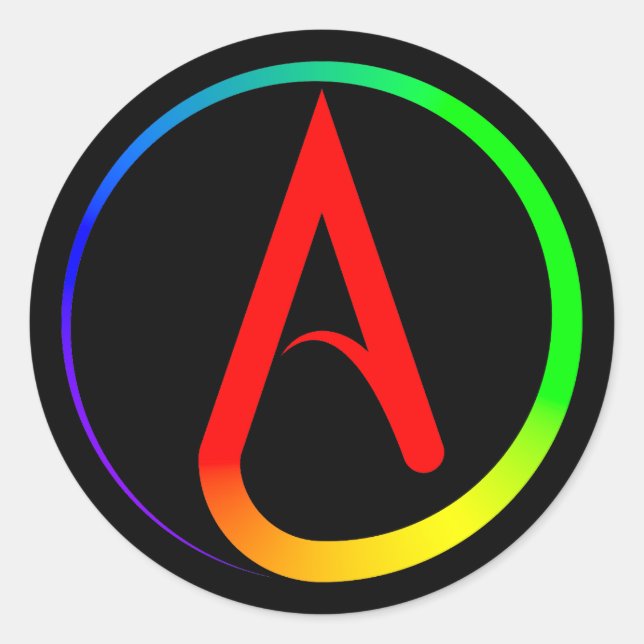 Adesivo Atheist Symbol Rainbow (Frente)
