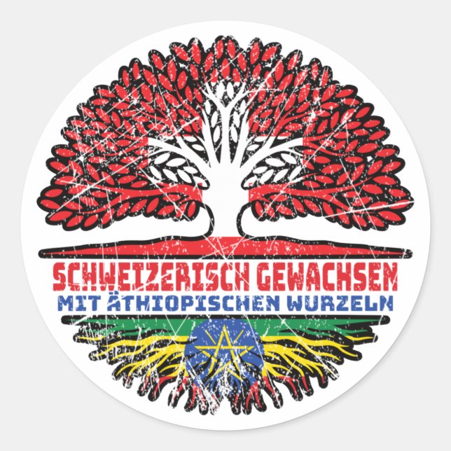 Adesivo Ätiopien Ätiopisch Schweizer Schweiz Baum Wurzel (Frente)