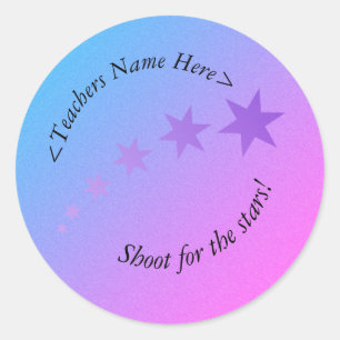 Adesivo Atire nas estrelas roxo e azul cor-de-rosa!
