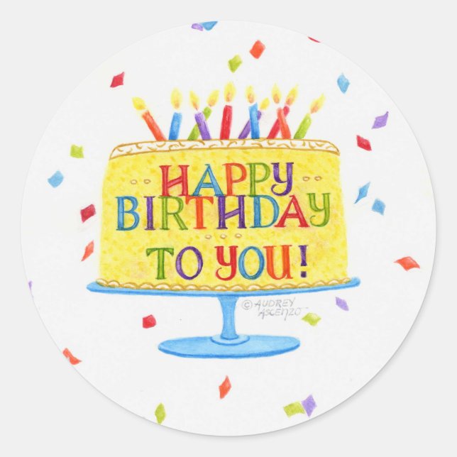 Adesivo Atirinhas De Aniversário Feliz Aniversário Para Vo (Frente)