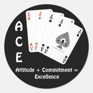 Adesivo Atitude ACE + Compromisso = Excelência